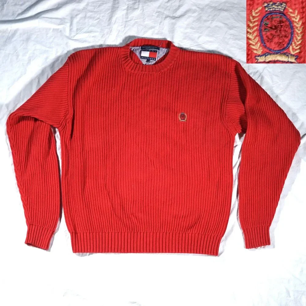 Tommy Hilfiger Vintage Sweater Crest Logo 80s